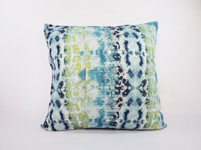 Throw Pillow Covers Two Blue and Green Ikat Covers Blue Etsy