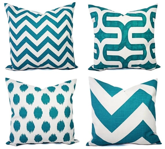 turquoise decorative pillows