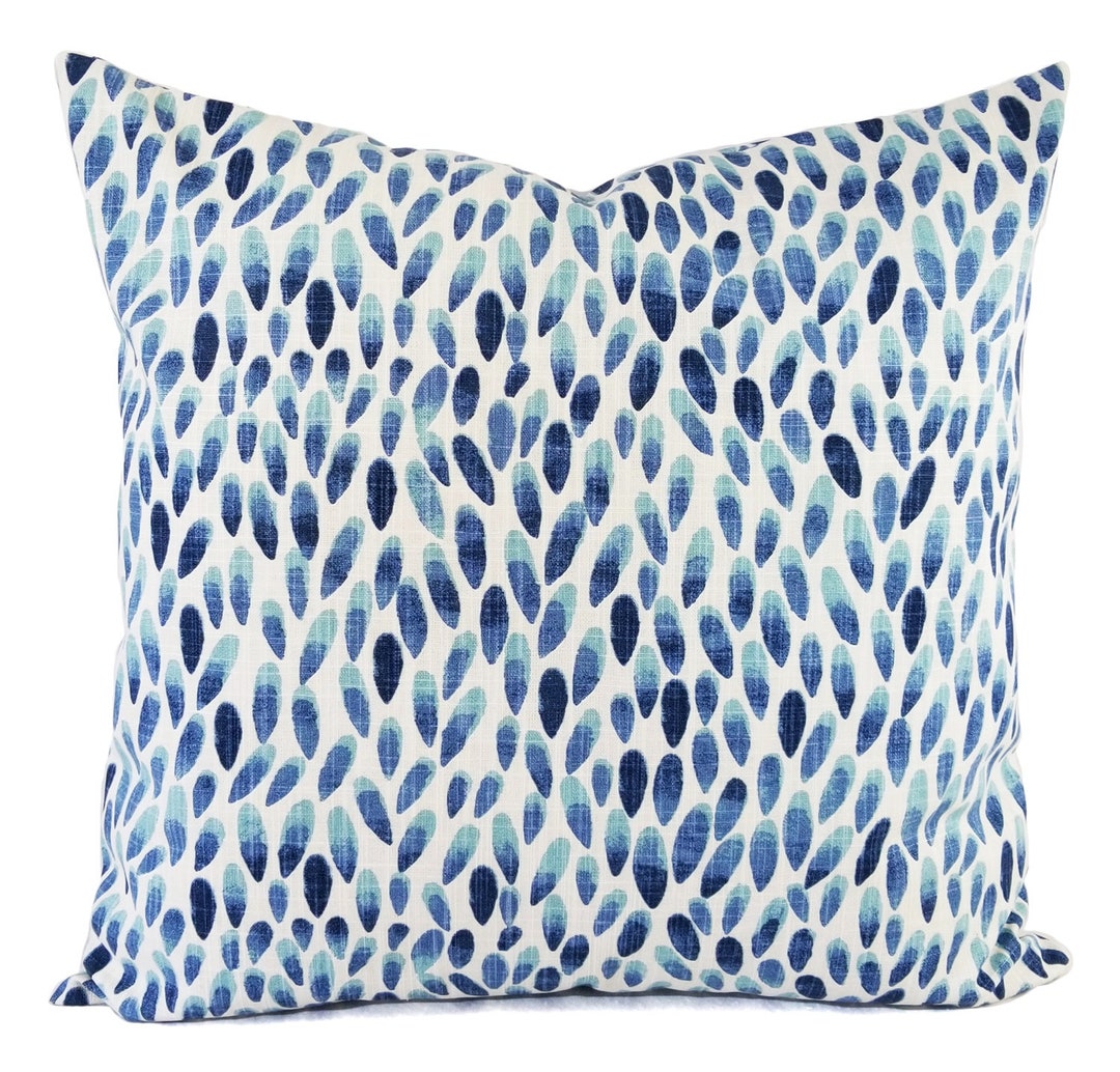 Dark Blue Pillow Covers Blue Pillow Sham Floral Pillow Etsy