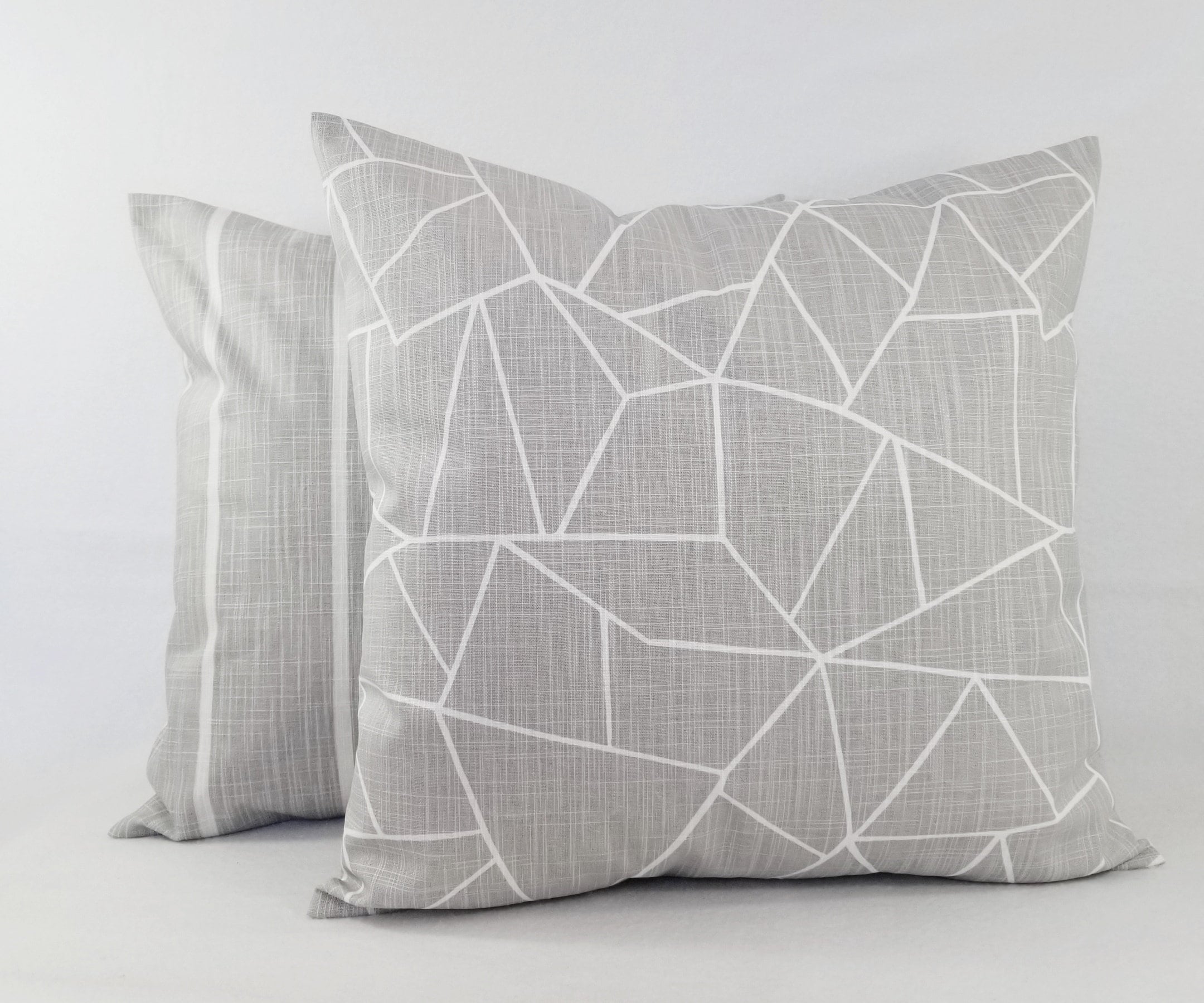 One Warm Grey Pillow Cover, Grey and White Throw Pillow, Decorative