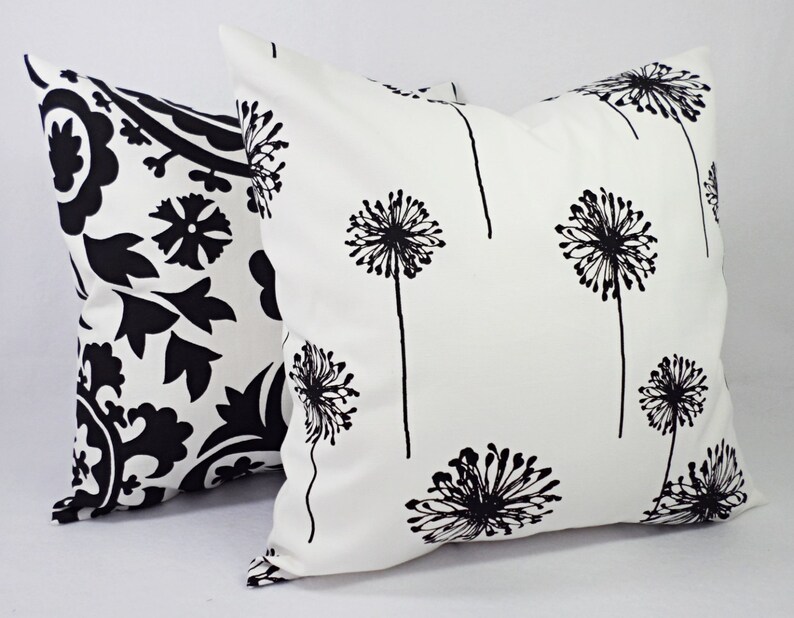 Black Decorative Pillow Cover Black Pillow Cover Black and Etsy