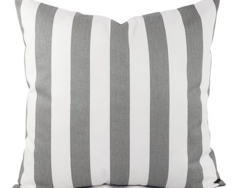 Two Grey and White Striped Pillow Covers - Grey Striped Pillow - Grey Pillow Cover - Grey Throw Pillow - Grey Pillows - Grey Pillow Sham