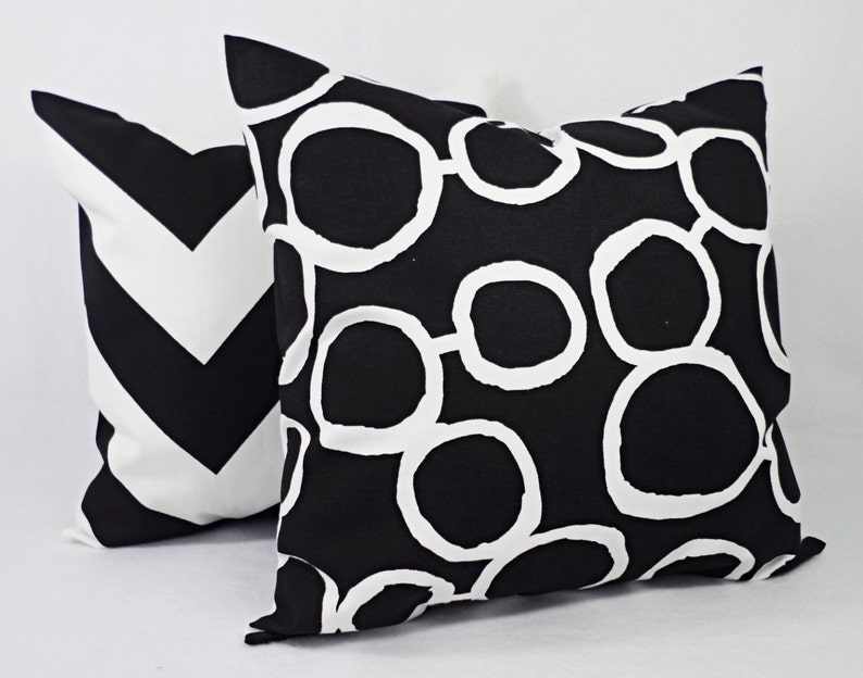 Black and White Pillow Covers Black Pillows White Pillows Etsy