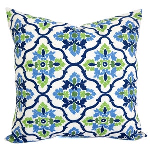 OUTDOOR Pillow Cover, Blue Pillow Cover, Green Throw Pillow, Blue and Green Pillow Sham, Blue Patio Pillow, Blue Outdoor Pillow Set, 16 x 16 6. Plumbago