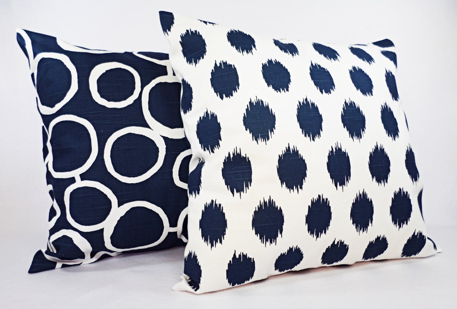 Navy and White Pillow Cover, Navy Blue Throw Pillow Cover, Navy Euro