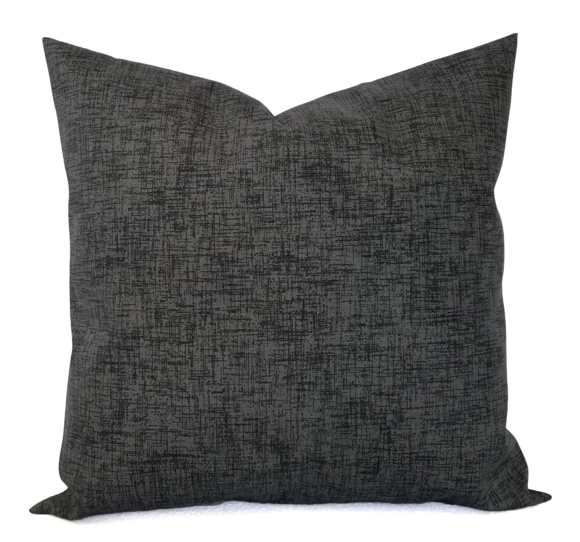 OUTDOOR Dark Grey Pillow Covers Solid Grey Pillows Grey Etsy