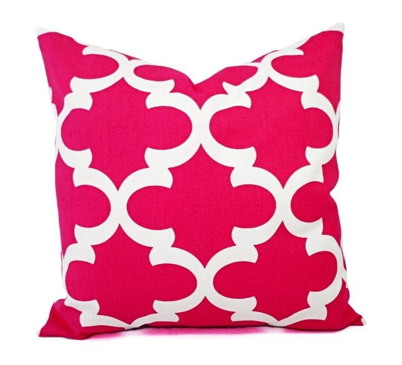 Hot Pink Pillow Cover Pink Decorative Throw Pillow Cover Etsy