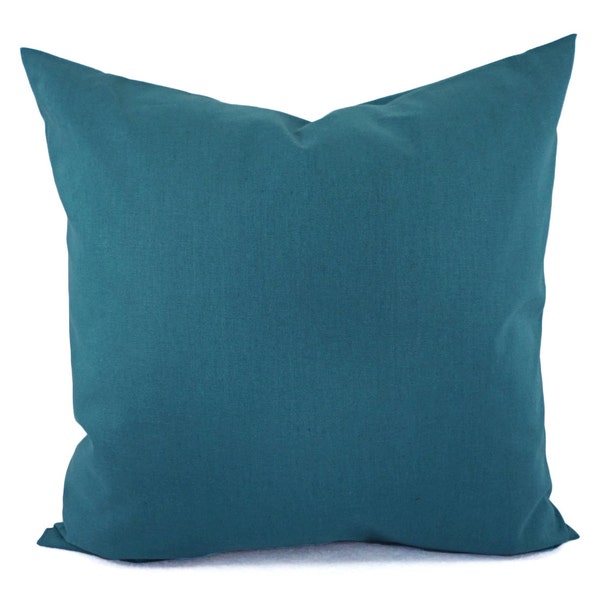 Solid Teal Decorative Pillow Cover - Teal Blue Pillow Cover - Linen Pillow Cover - Solid Turquoise Pillow - Custom Pillows - Teal Pillow