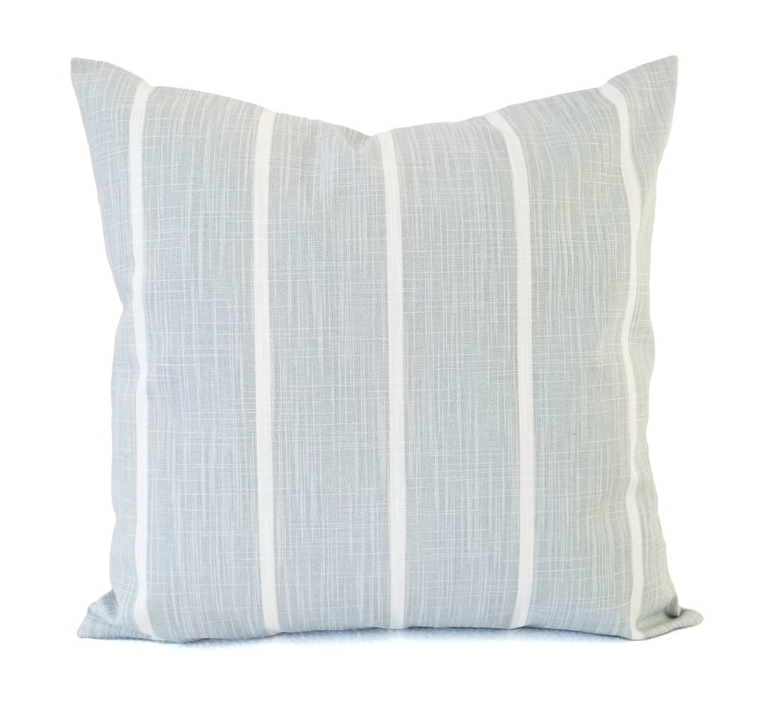 Light blue striped pillow deals
