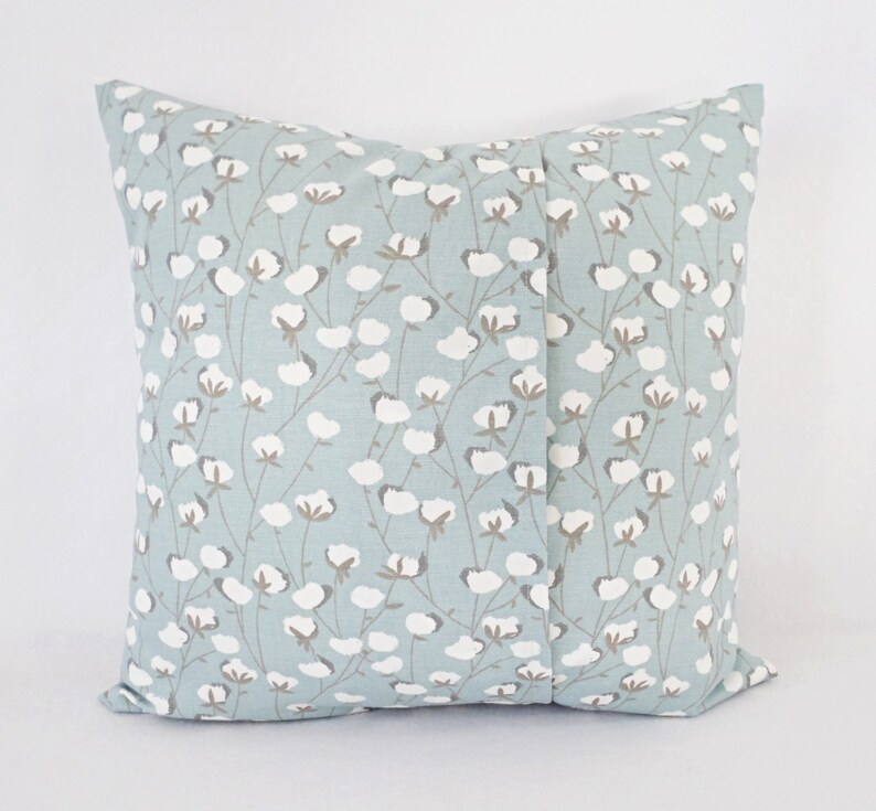 Two Decorative Pillows Spa Blue Pillow Cover Floral Pillow Etsy