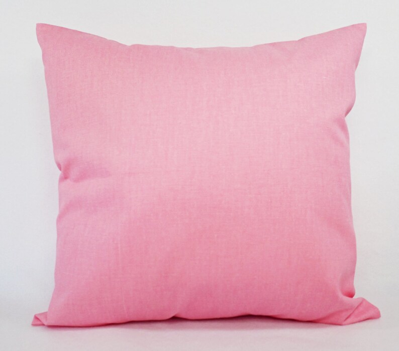 Two Baby Pink Pillow Covers Solid Pink Pillows Pink Throw Etsy