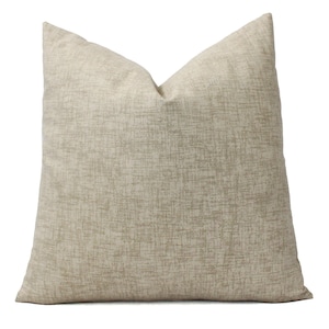 One Solid Cream Pillow Cover, Khaki Throw Pillow, Solid Pillow Cover, Natural Beige Pillow, 16 x 16 inch 18 x 18 inch 20 x 20 Euro Sham