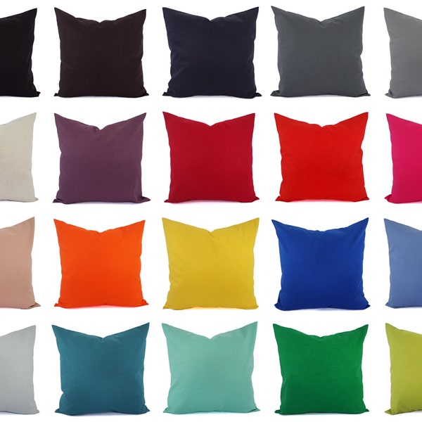 Cotton Linen Blend Pillow Cover, Solid Pillow Cover, Linen Pillow Sham, Lumbar Pillow, 16 x 16 Pillow Cover, 18 x 18 Pillow Cover, 20 x 20