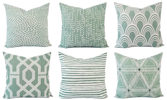 sage green pillow shams