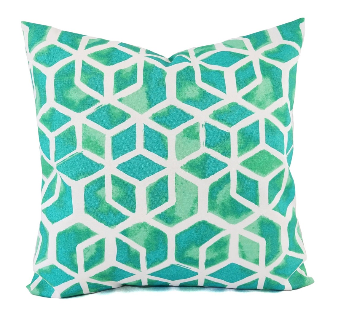 Two Indoor OUTDOOR Pillow Covers Green Pillow Cover Etsy