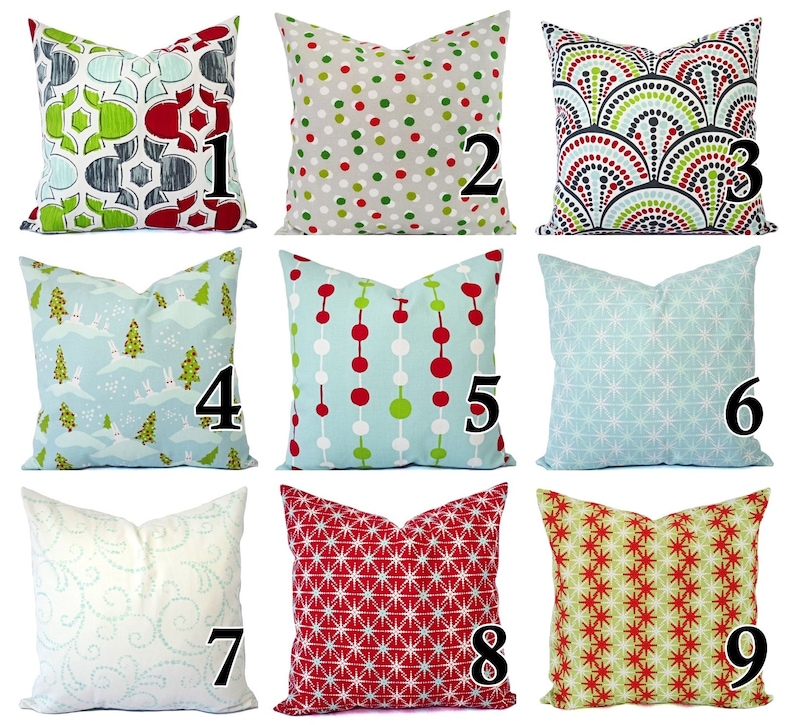 Holiday Pillow Covers Red Pillow Shams Blue Pillows Etsy