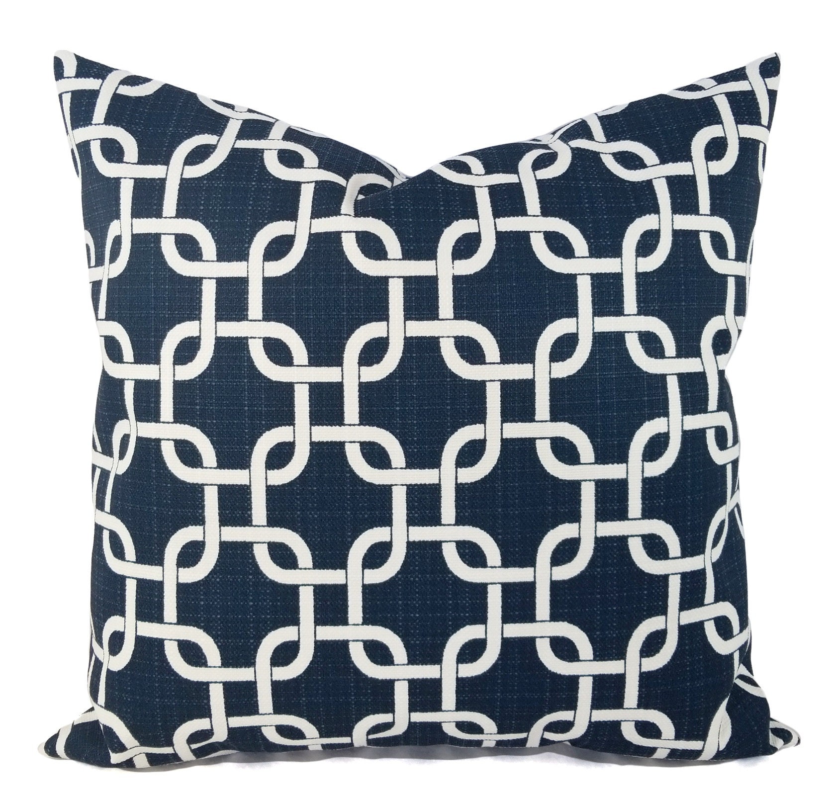 Two OUTDOOR Pillows Navy and White Pillow Cover Navy Blue Etsy