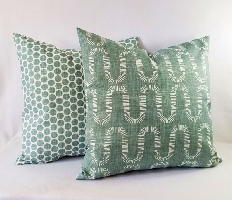 Soft Green Pillow Covers Succulent Green and White Throw Etsy