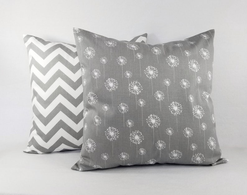 Grey Pillow Covers Grey and White Throw Pillows Decorative Etsy
