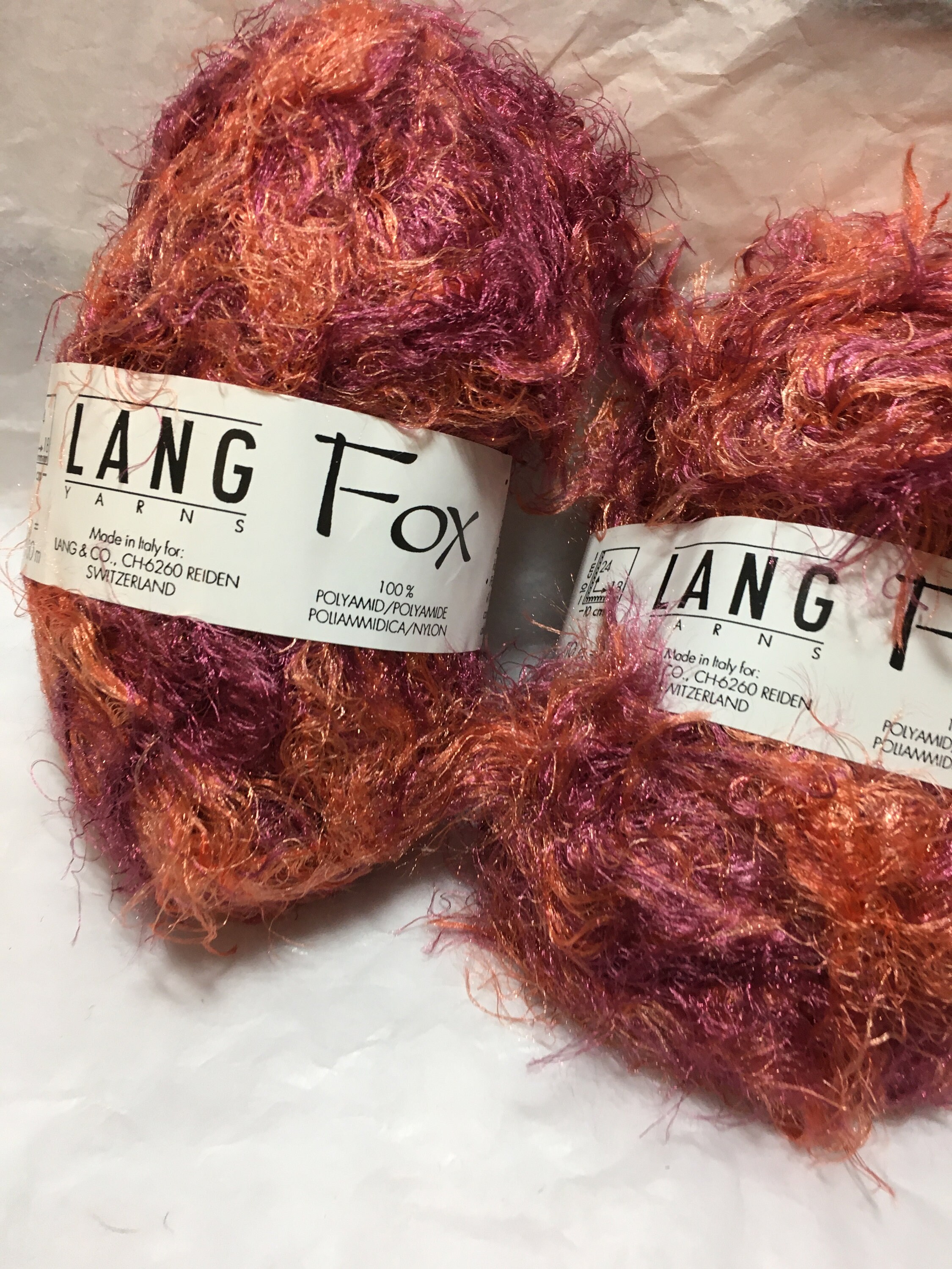 Lang Yarns Furry FoX Polyamid Color 128Orange Frambuesa Etsy