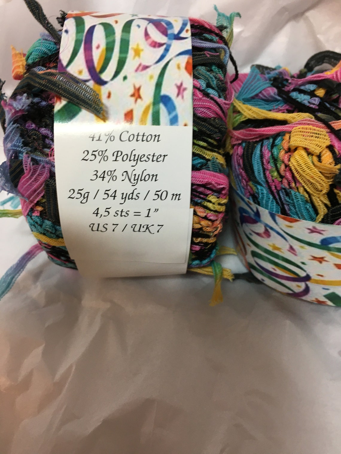 Streamers Knitting Fever Novelty Yarn 2 ply multi color Etsy