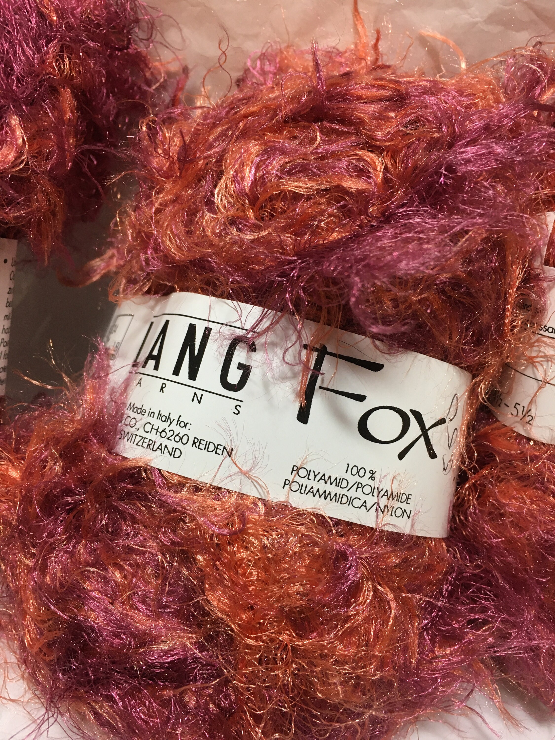 Lang Yarns Furry FoX Polyamid Color 128Orange Frambuesa | Etsy
