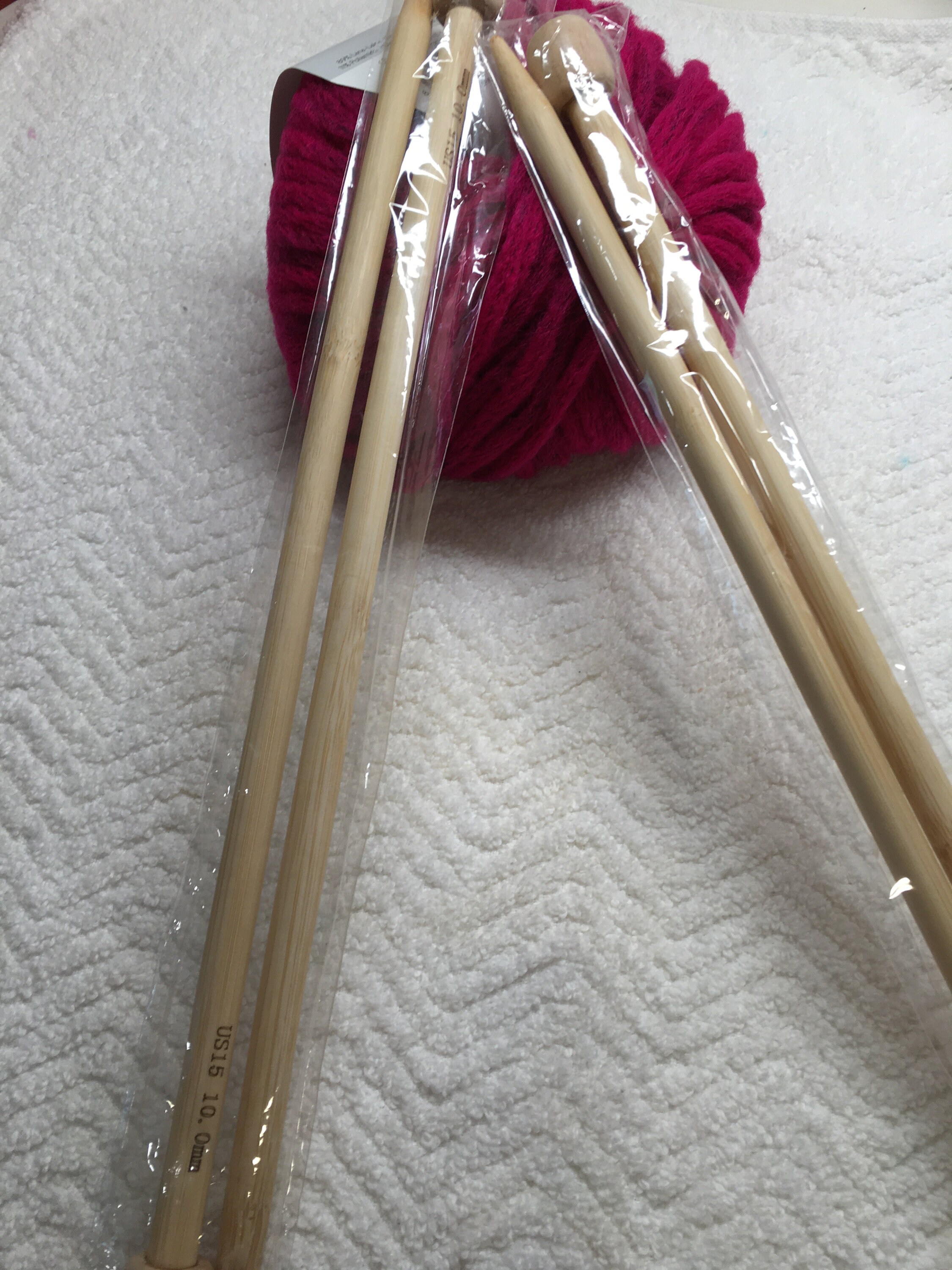 Knitting Needle Straight 13 long Bamboo size 15 New Etsy