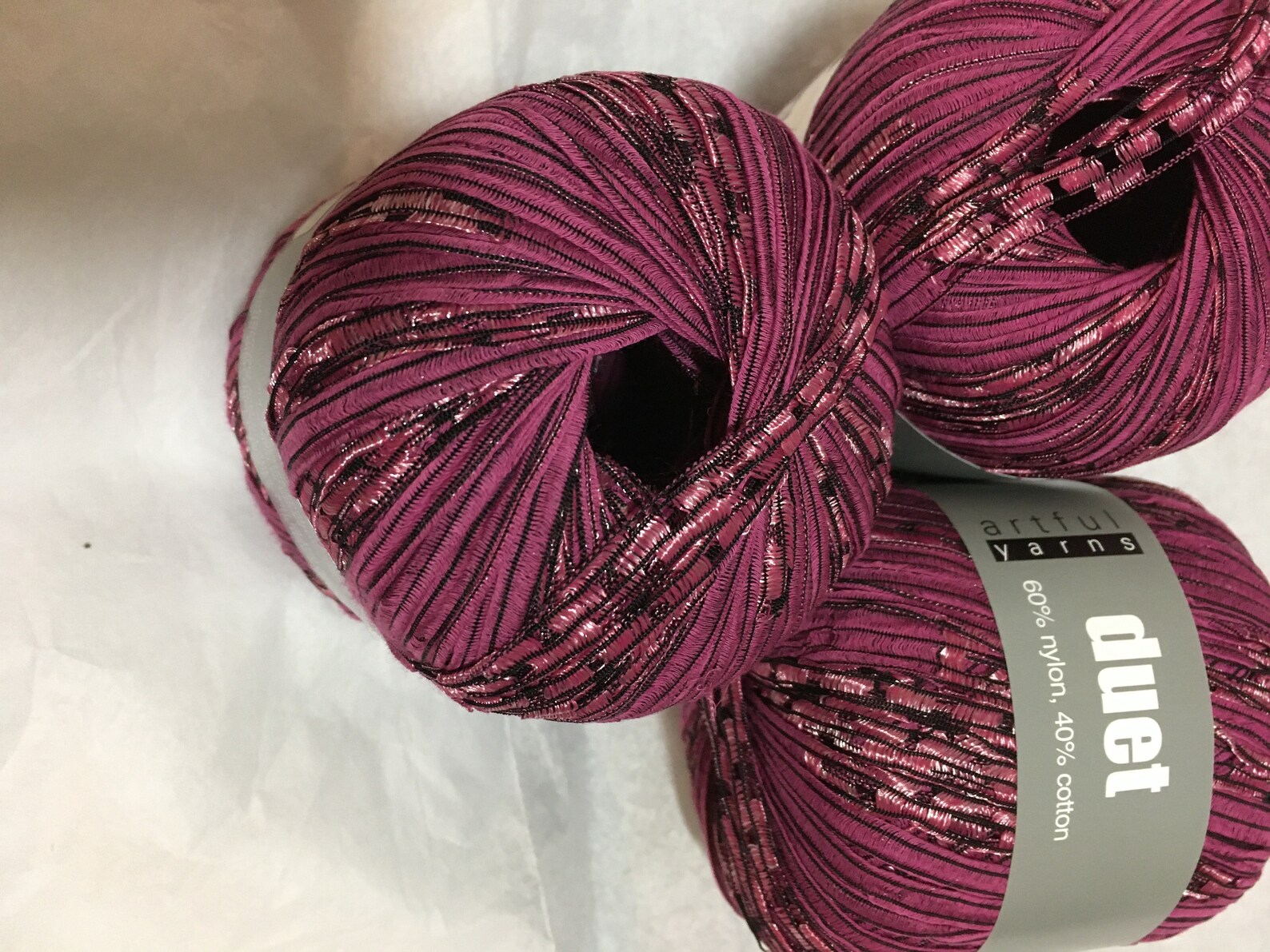 Ribbon Novelty Yarn Artful Yarns NYLON & Cotton Magenta/Pink Etsy