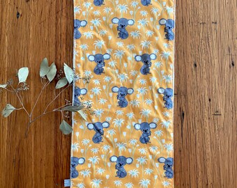 burp cloth - yellow koalas / organic cotton hemp / eco friendly / baby toddler girl boy unisex / baby shower gift