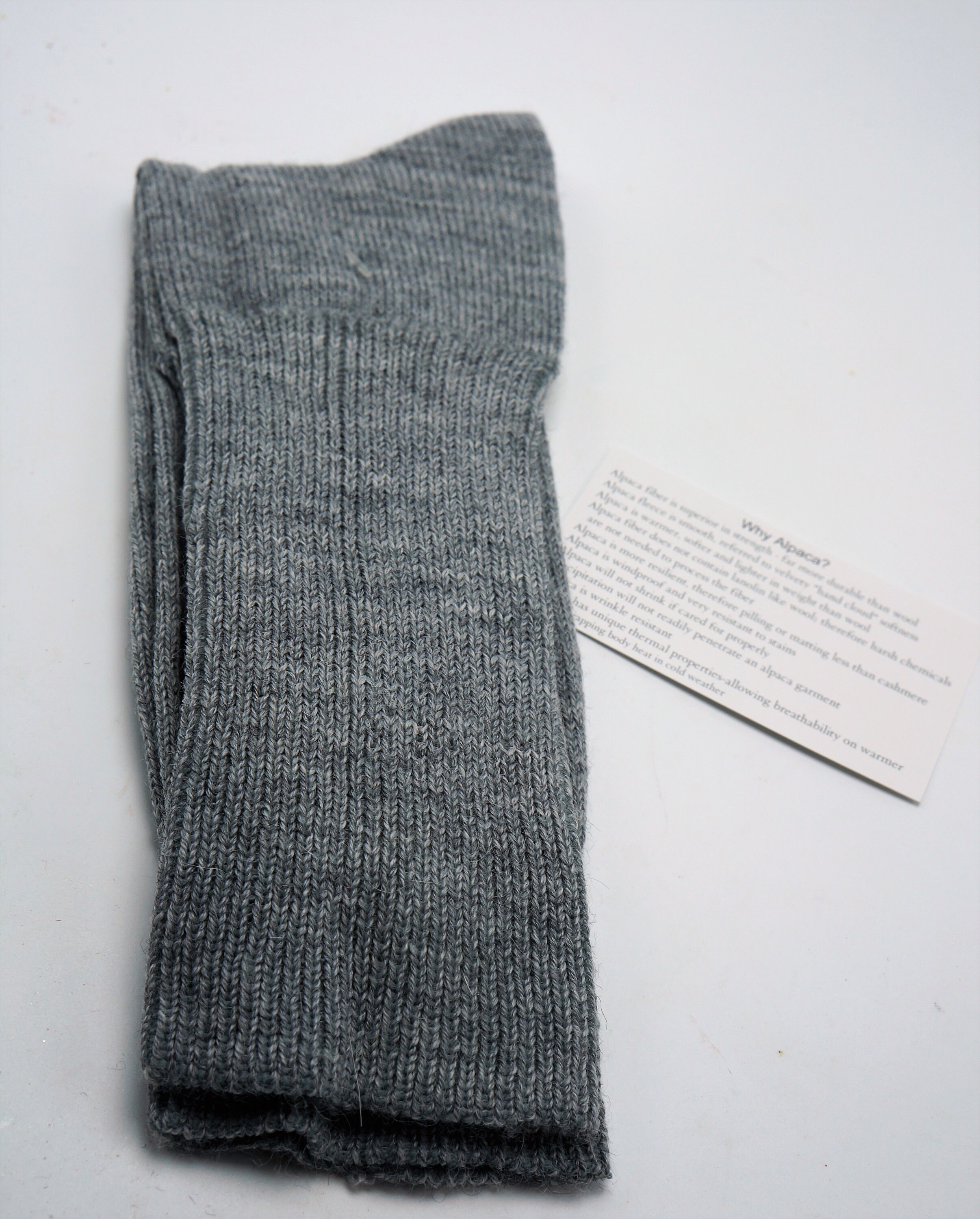 Alpaca socks infused with Aloe - Men - Large -ribbed stitched - warm ...