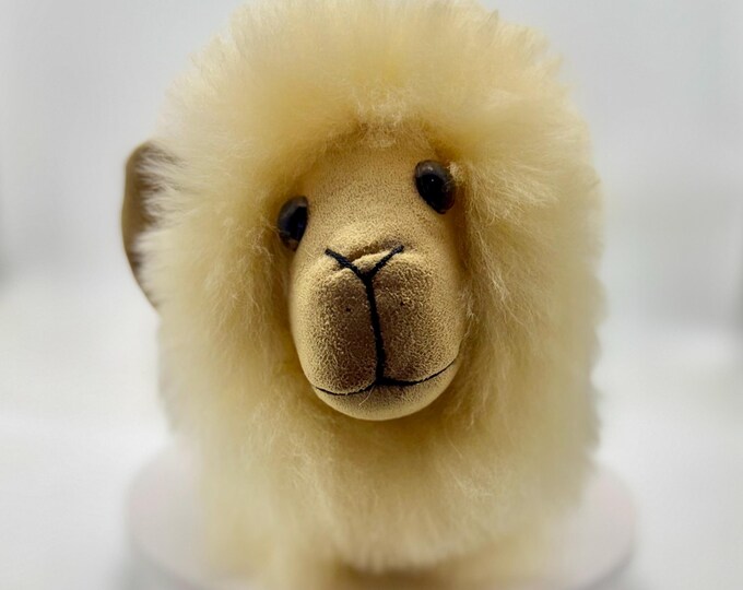 Fluffy sheep with adorable face: 7” Sheep made with alpaca fiber
