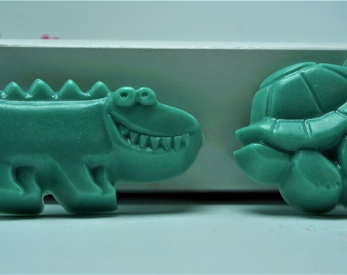 Grinning Gator or Trotting Turtle will get your kids in the bath - and get them clean!!  Goat Milk & Shea butter soap - gentle on the skin.