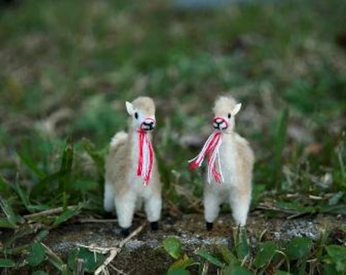 Alpaca fur mini vicuna figures- cute as can be - Choice of 2 sizes 4.25 inches tall or 3 inches