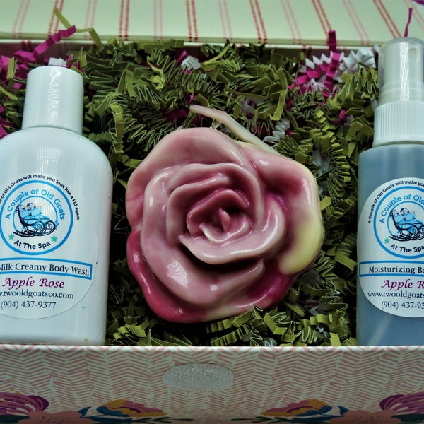 Goat Milk Gift Set - perfect for Valentines, Mother's Day, Birthday or treat yourself Goat Milk Solid Lotion Bar, Goat Milk Creamy body Wash