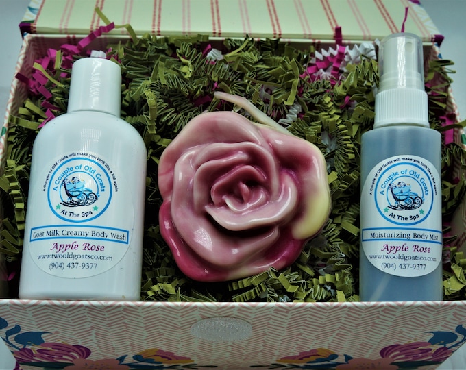 Goat Milk Gift Set - perfect for Valentines, Mother's Day, Birthday or treat yourself Goat Milk Solid Lotion Bar, Goat Milk Creamy body Wash