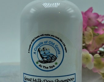 Goat Milk Dog Shampoo - moisturize and clean good for sensitive skin insect repellent. Shiny coat. Pain relief