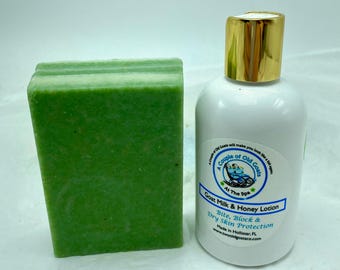 Goat Milk Gardener Set: Luffa Gardener's Soap, Outdoor Lover Lotion