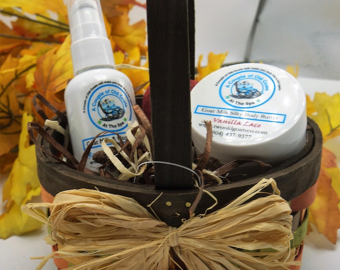 The Goat Milk Fall Basket - Seasonal basket filled with Goat Milk & Honey Lotion and Goat Milk Silky Body Butter