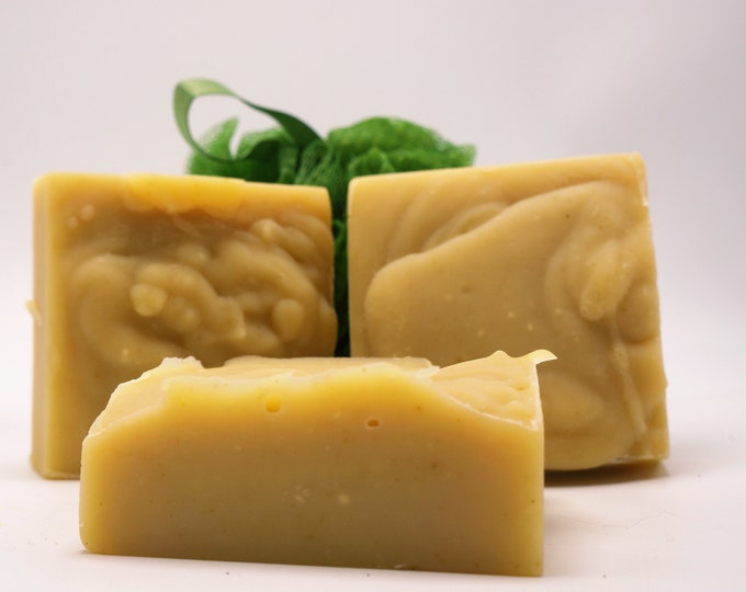 Fresh from the farm Goat Milk Soap- made using cold process method- Grapefruit- minimum 6 oz weight