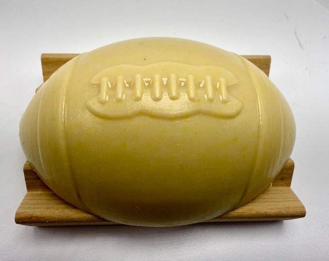 Goat milk and shea butter football shaped soap - No Fragrance Added -  gift, guest bathroom soap - great for fall football season