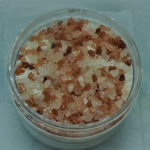 Milk & Pink Himalayan Sea Salt Bath Soak - 12 oz - moisturizing relaxing goat milk - ease tired muscles - Foot Soak for soft pretty feet