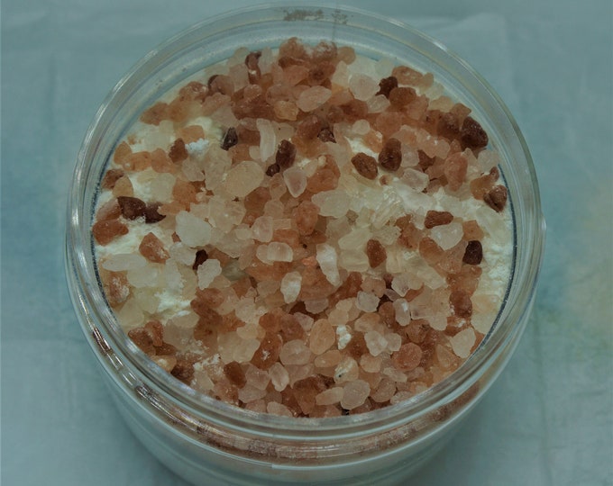 Milk & Pink Himalayan Sea Salt Bath Soak - 12 oz - moisturizing relaxing goat milk - ease tired muscles - Foot Soak for soft pretty feet