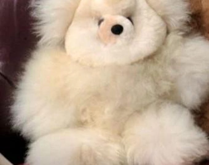 Fluffy and soft, these 6" Standing mini teddy bears are irresistible! 100% Baby Alpaca. Adults and kids will love these cuddly cuties