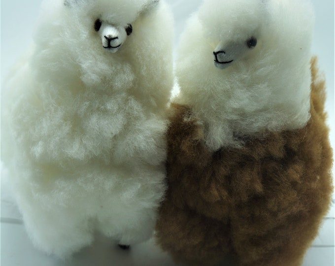 Fluffy and soft, these 5.5" Standing Huacaya Alpacas are irresistible! 100% Baby Alpaca. Adults and kids will love them