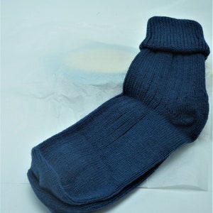 Alpaca socks infused with Aloe - Womens - ribbed stitched - warm dry insulation - fine lustrous alpaca S, M or L  Steel Blue