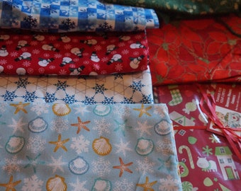 Assorted holiday fabric - Christmas, winter scene and Halloween