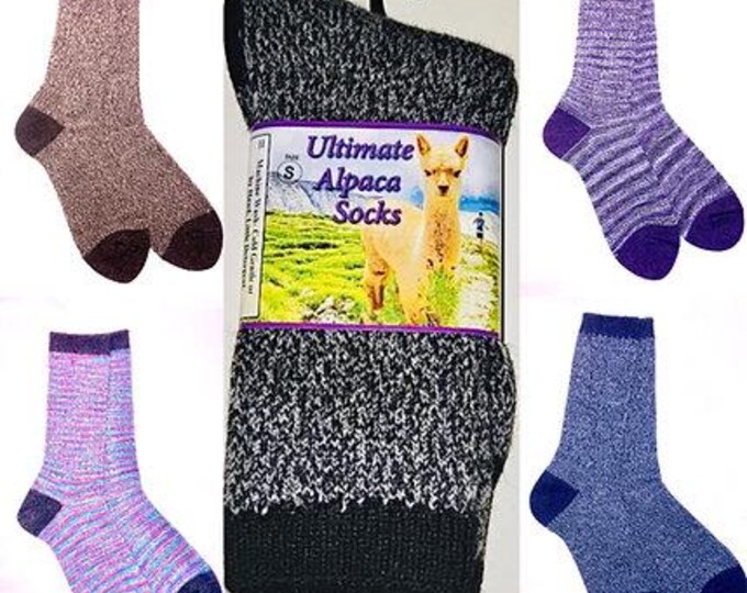 Hiker boot style Alpaca socks in brown - Comfortable, warm alpaca socks made from soft soothing alpaca fiber - in brown
