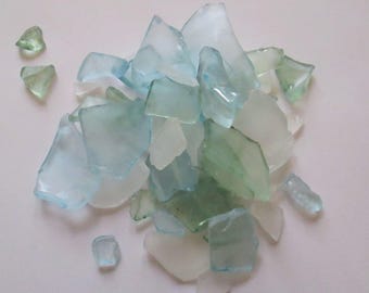 Beach glass, Sea glass, blue, green, white, Terrarium Kit filler, DIY Crafts, 1/2 Cup, Vase filler, beach crafts, beachy decor