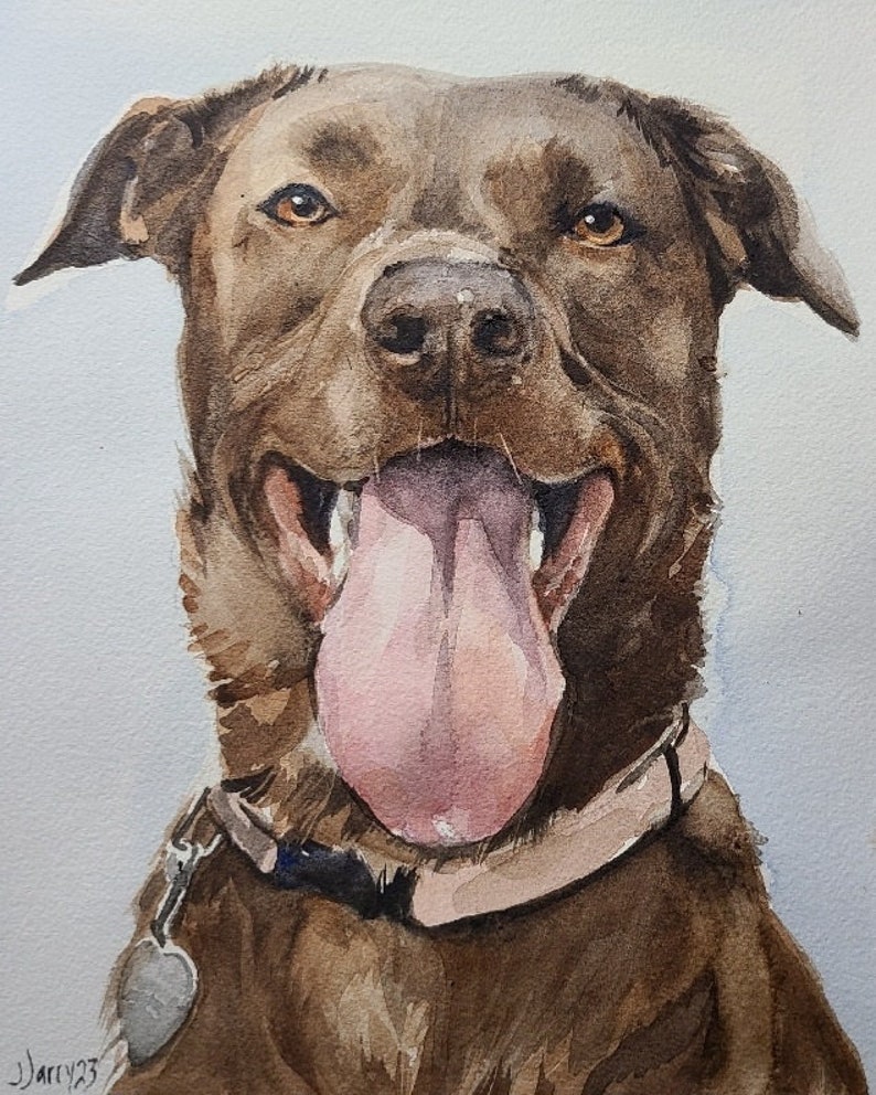 Custom Hand Painted Portrait of your Pet Portraits from photos ultimate gift veterinary pet loss Rainbow Bridge image 10