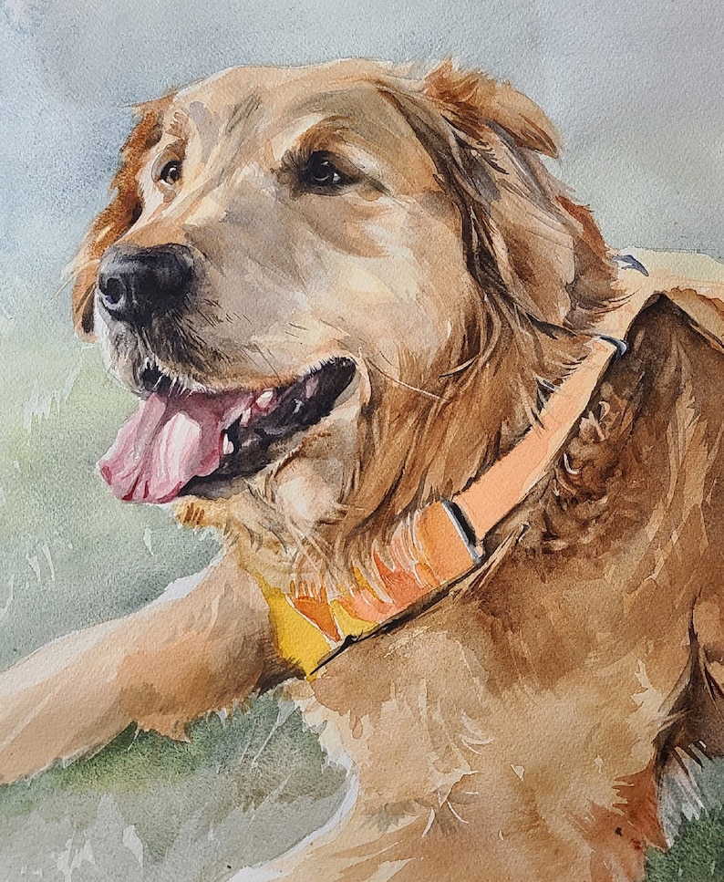 Custom Hand Painted Portrait of your Pet Portraits from photos ultimate gift veterinary pet loss Rainbow Bridge image 6